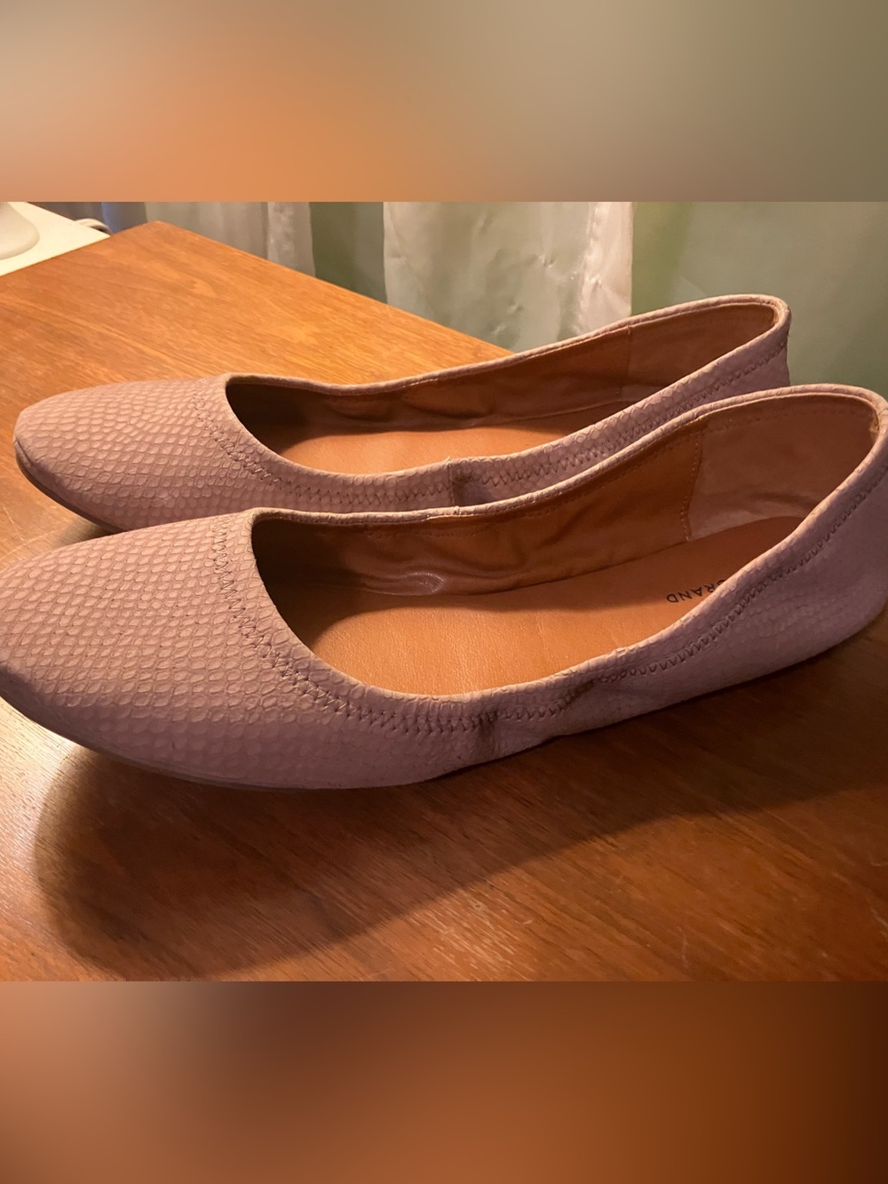 Lucky Brand Women's Pink nude Textured Ballet Flats size 12 - Picture 3 of 5